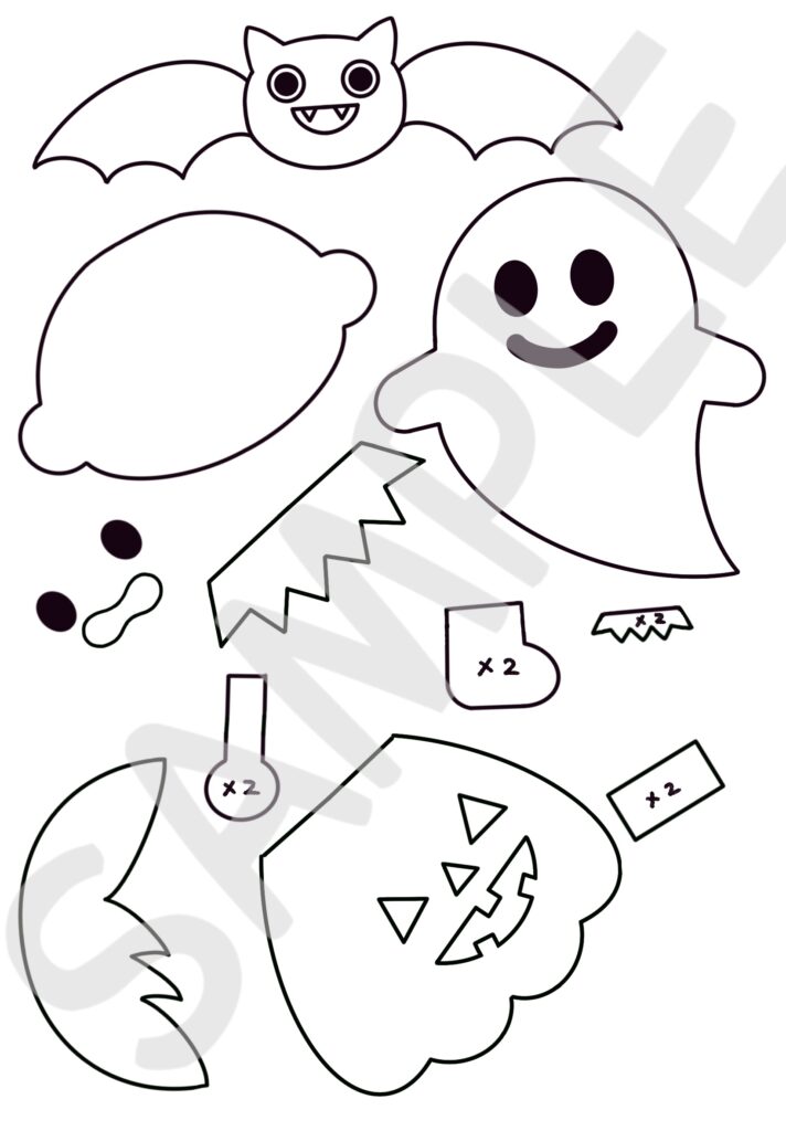 ハロウィン 壁面飾り ハロウィン モビール・壁面飾り・型紙 無料ダウンロード・印刷幼児教材・知育プリント