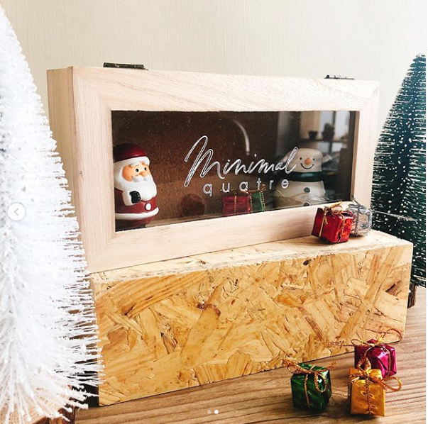 お気に入りの100均のクリスマスボックス♡カルトナージュ・シルクフラワーサロン大阪・神戸 エレガントプレイス