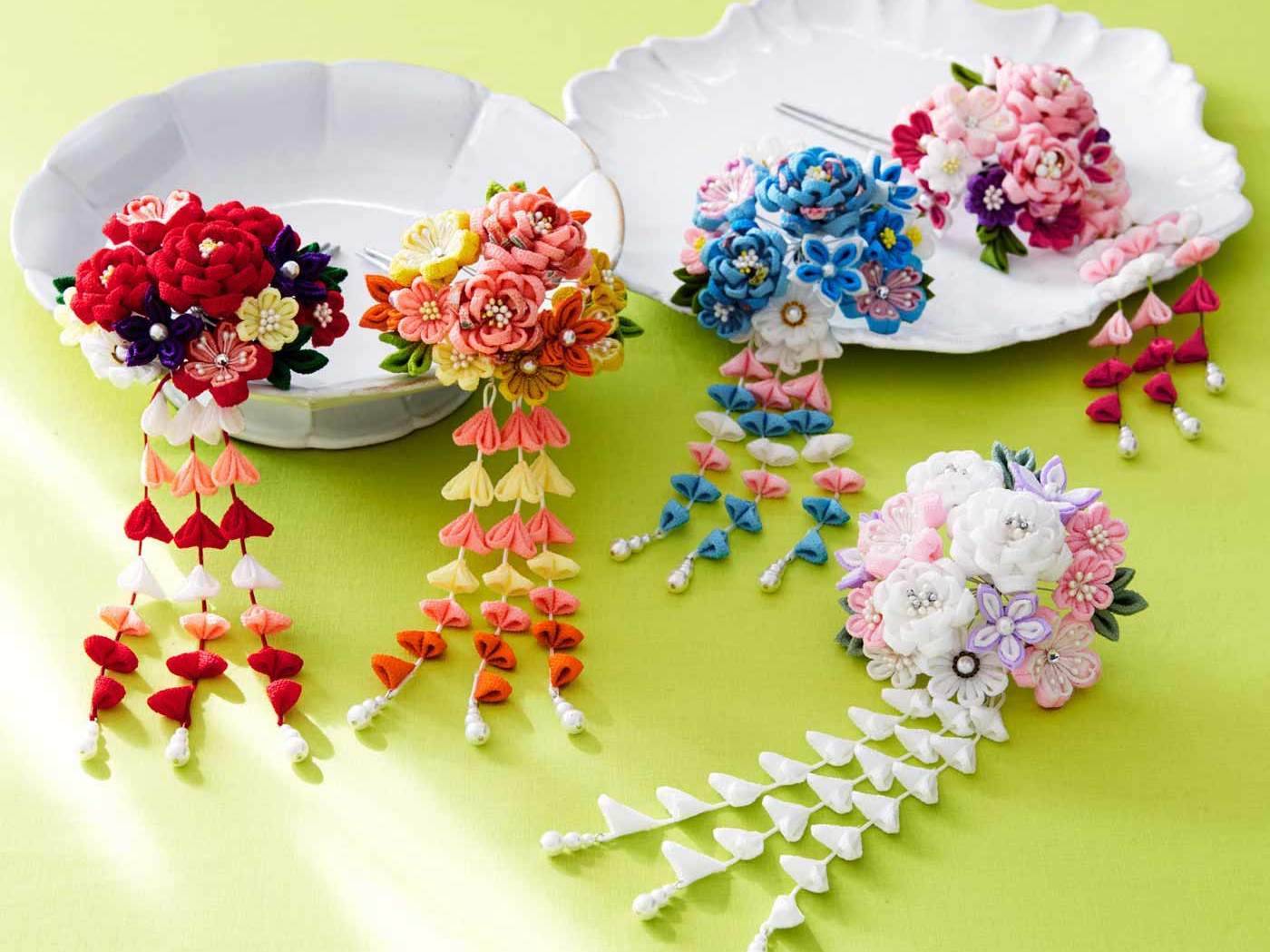 つまみ細工キット 七五三 髪飾り 初心者OK！写真で解説作り方説明書つき