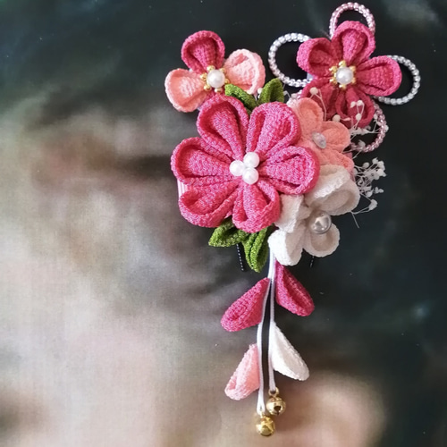 七五三 つまみ細工の髪飾りを作りました♡LEE