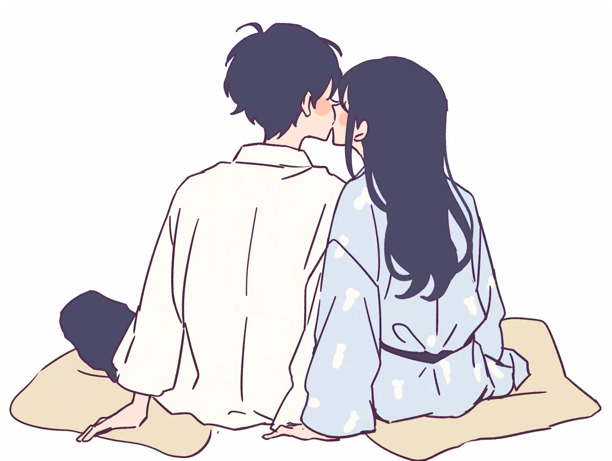 カップル 夏祭り 花火のイラスト素材7433637- PIXTA