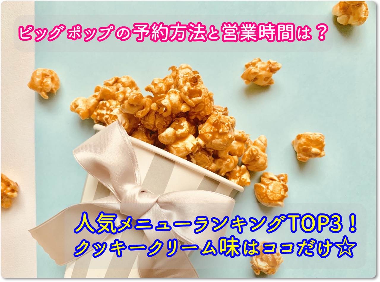 完全予約制！ポップコーン専門店「ビッグポップ」！ディズニーリアル