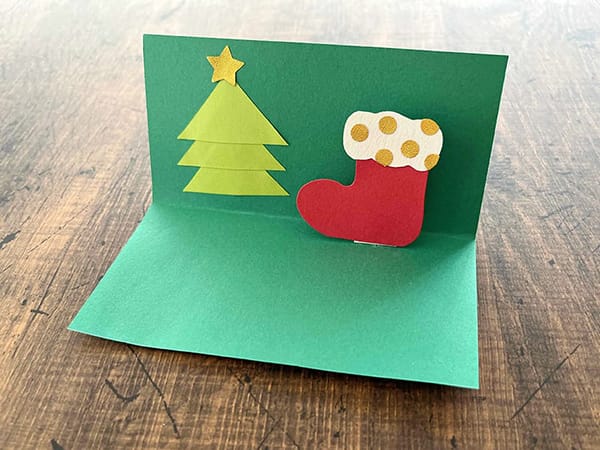 クリスマス工作 簡単★レースペーパーで作る 開くと広がる立体カード