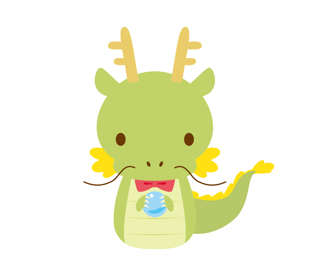 十二支 キャラクター 2024年 辰年 年賀状04 文字なしのイラスト素材FYI07812653ストックフォトの QleanMarket キュリンマーケット