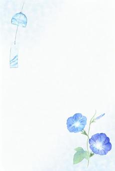 お中元お礼状はがき縦書き・風鈴イラスト_ビジネス向けテキスト食品関連贈答品へのお礼ビジネス書式テンプレート 経費削減実行委員会