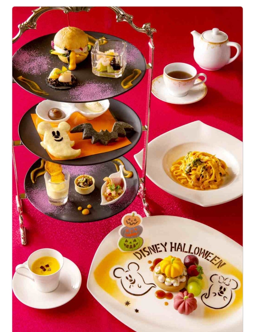 ハロウィン限定のアフタヌーンティー 初登場！カボチャやほうじ茶を使ったスイーツ ハロウィンモチーフに変身コウモリをかたどったほうじ茶の羊羹や、おばけをイメージしたイカ墨のセイボリーなどPressWalker