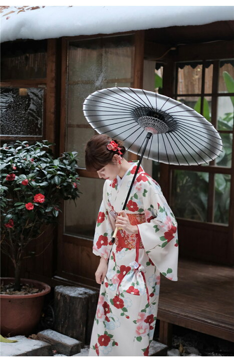 2017年新作 桜柄 京都本格 女性花火大会浴衣単品 大正ロマン レトロモダン レディース古典サクラ柄着物