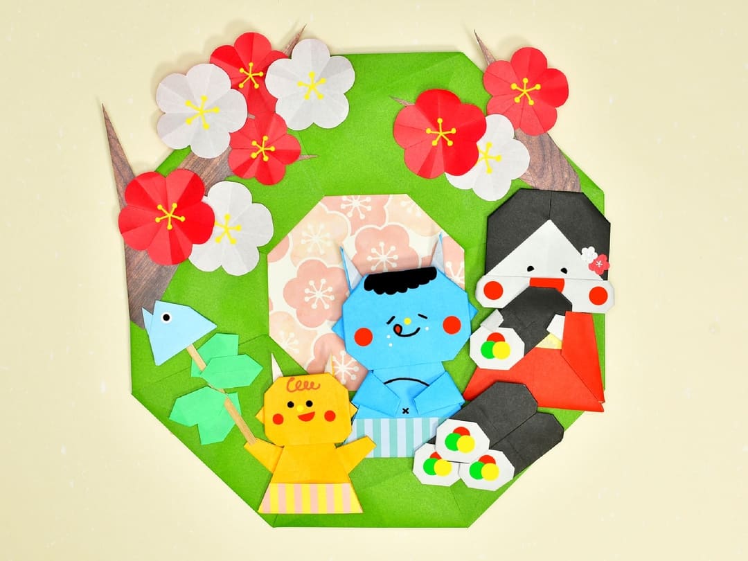 折り紙で節分の赤鬼の簡単な折り方1本角の鬼の作り方 - 自由研究テーマとまとめ方