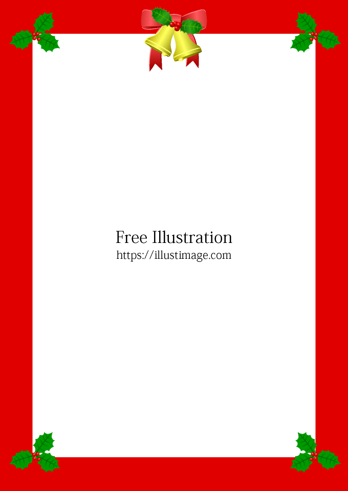 空飛ぶサンタのクリスマス枠 縦 イラストのフリー素材イラストイメージ