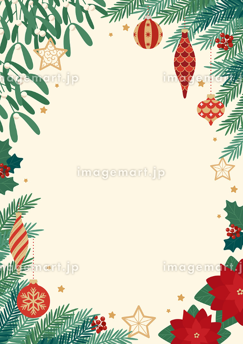 クリスマスのかわいい縦フレーム 青背景イラスト - No: 23177669無料イラスト・フリー素材なら「イラストAC」
