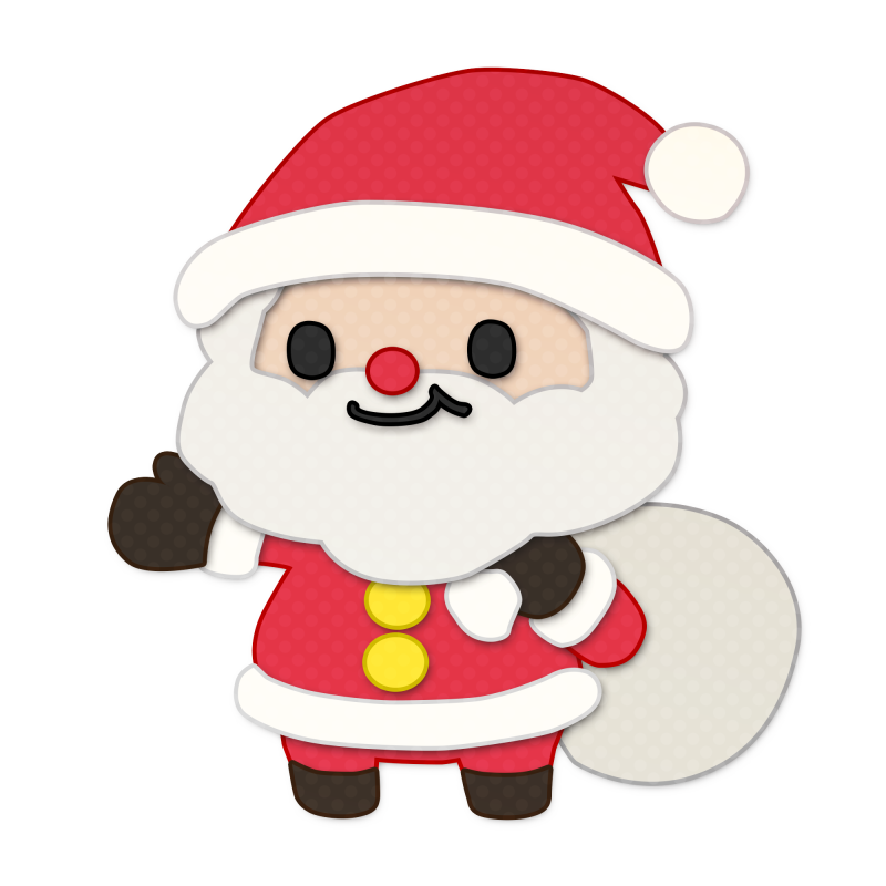 生活・行事・クリスマス・冬・人 プレゼントを持ったサンタさんのかわいいフリーイラストフタバのフリーイラスト