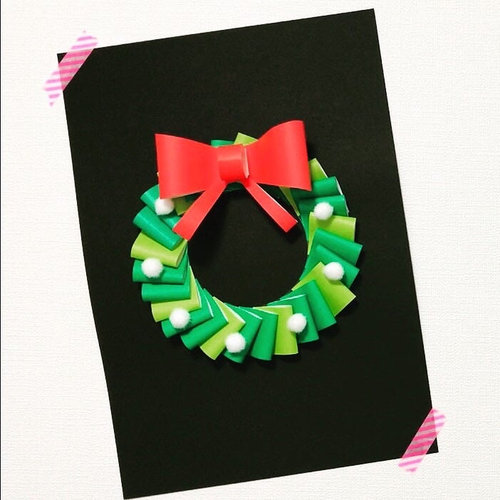 折り紙 クリスマスリースの作り方 白くま付き mama life blog