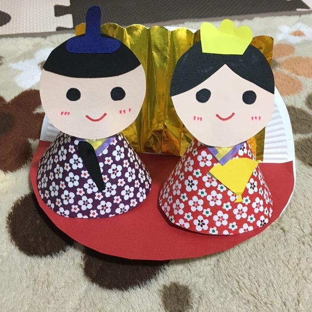 紙皿で作る立体ひなまつりの飾り