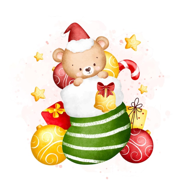 靴下に入ったクリスマスプレゼントのイラスト: ゆるかわいい無料イラスト素材集