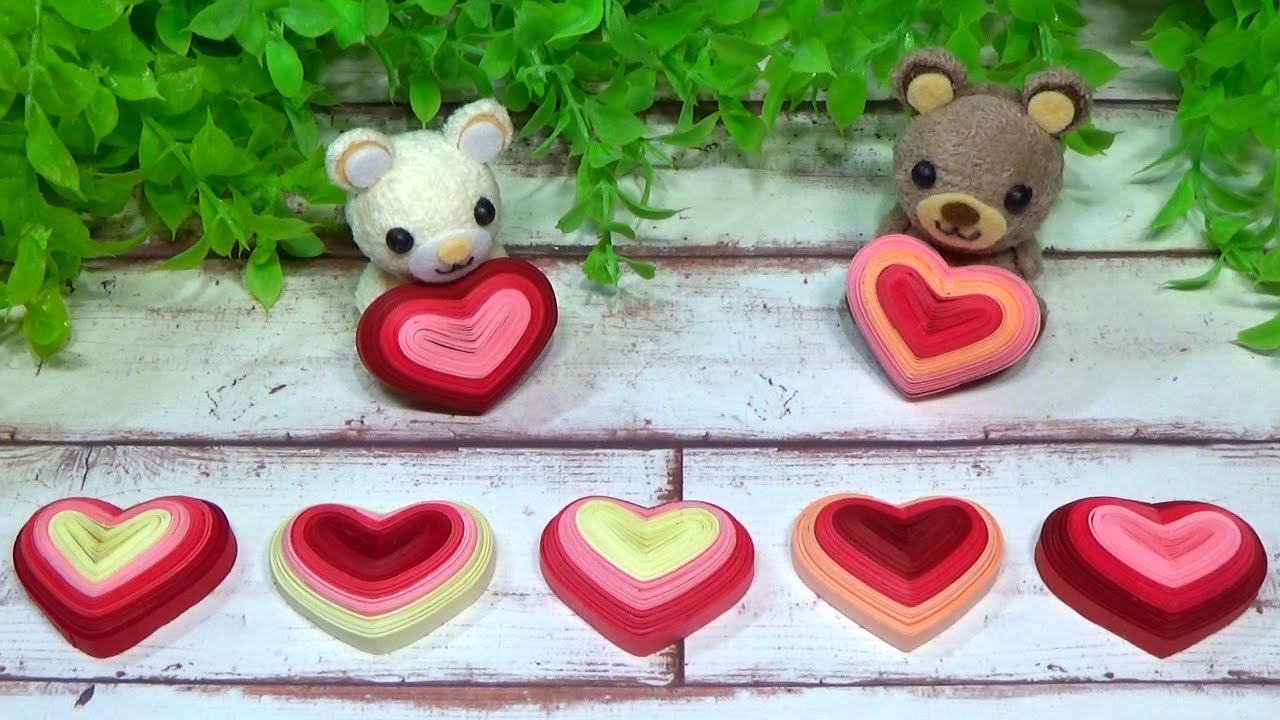 折り紙 バレンタイン飾り♡ハートガーランド♡ - YouTube