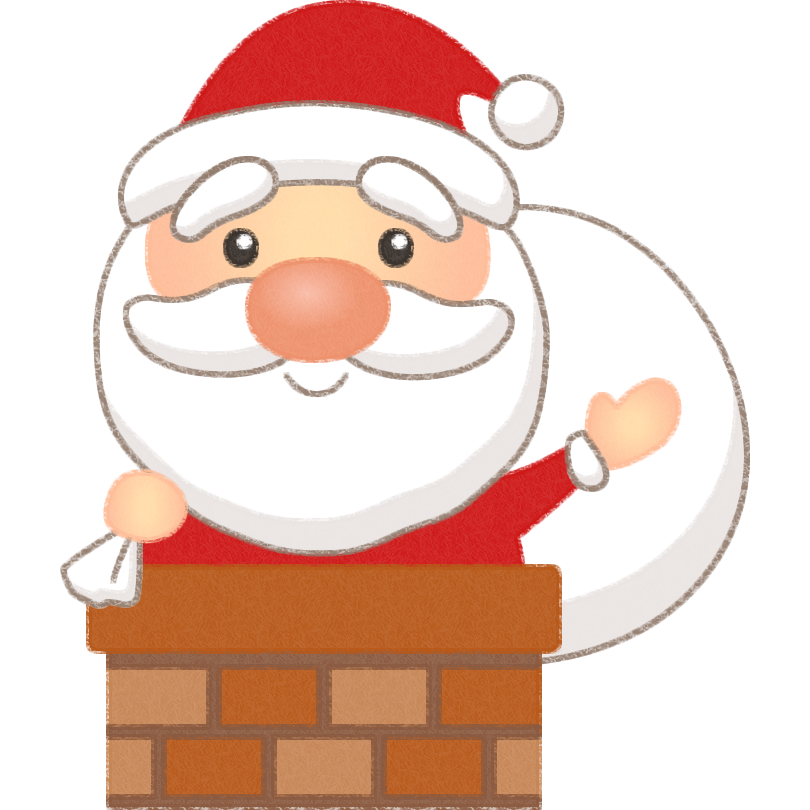 生活・行事・クリスマス・冬・人 プレゼントを持ったサンタさんのかわいいフリーイラストフタバのフリーイラスト