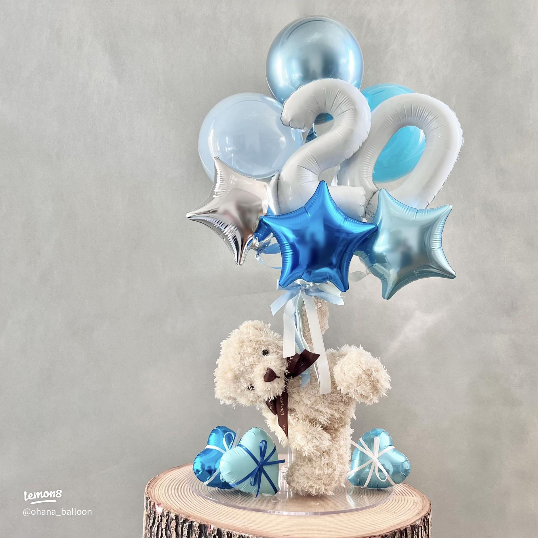 数字バルーン ナンバーバルーン シルバー 約90cm BIG風船 - バースデー専門店 HappyBday誕生日パーティーグッズ・ギフト通販