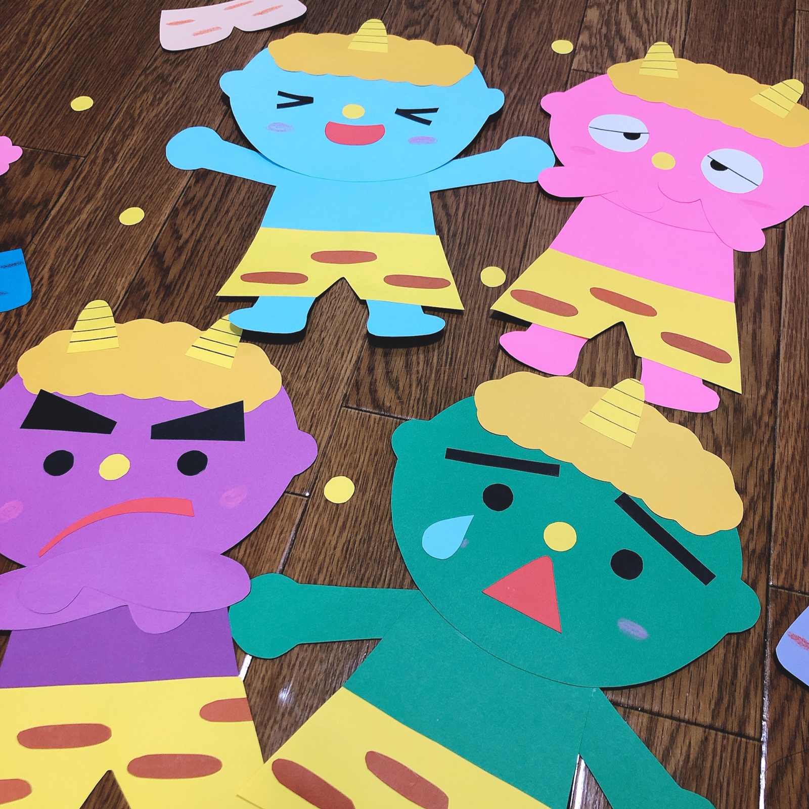 2月 節分 壁面 鬼 5体 金棒セット 豆は別料金30円です。冬フリマアプリ ラクマ