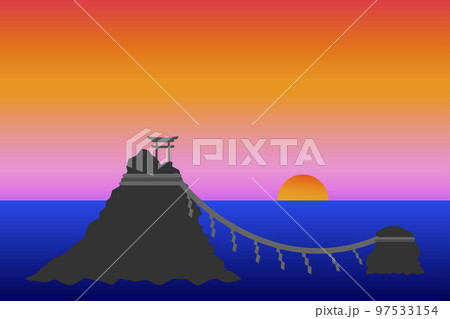 2024年1月1日の元日、二見興玉神社境内からは山の上から初日の出 「夫婦岩の間からは初日の出は出ない」 - 伊勢志摩経済新聞