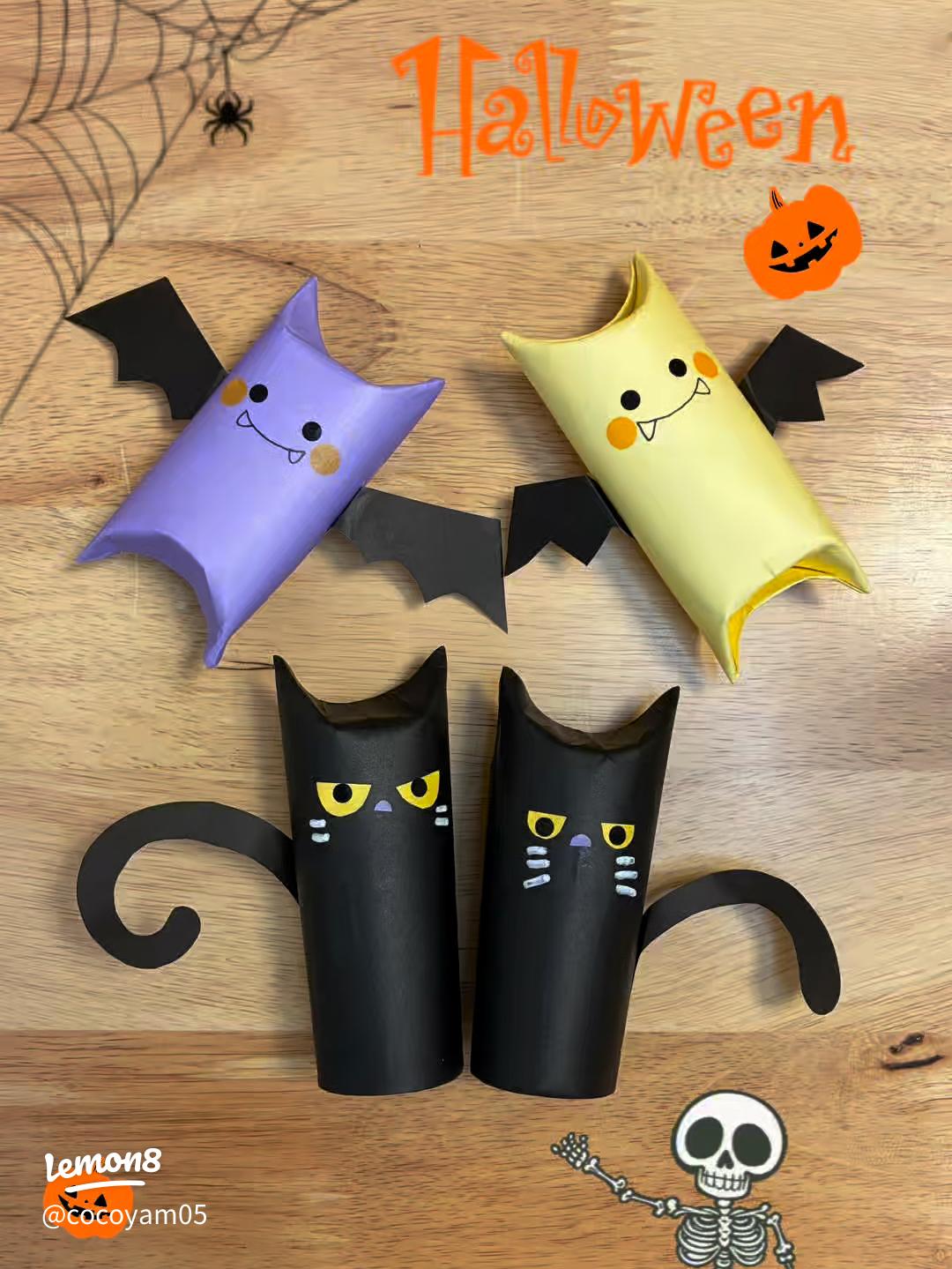 廃材製作 トイレットペーパーの芯☆ハロウィンかぼちゃ☆簡単☆おばけ