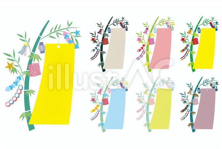 たなばた 素材 縦 織姫彦星 フレーム POP：イラスト無料