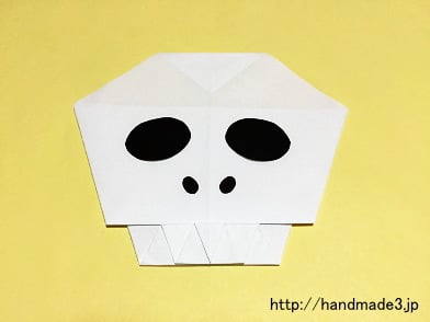 折り紙 ハロウィン飾り ドクロ ガイコツ立体的な折り方 3歳から作れる秋の折り紙 子供でも作れる作り方 10月の折り紙 おりがみ– ゆいの おりがみ研究室折り紙モンスタ