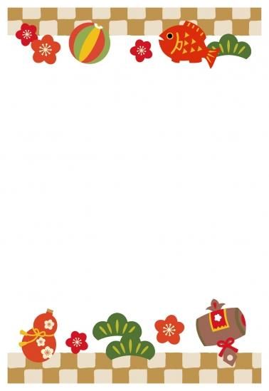 ねずみだるまとお正月イラストの年賀状のフレーム📑無料ダウンロード！テンプレルン📑無料ダウンロード！テンプレルン