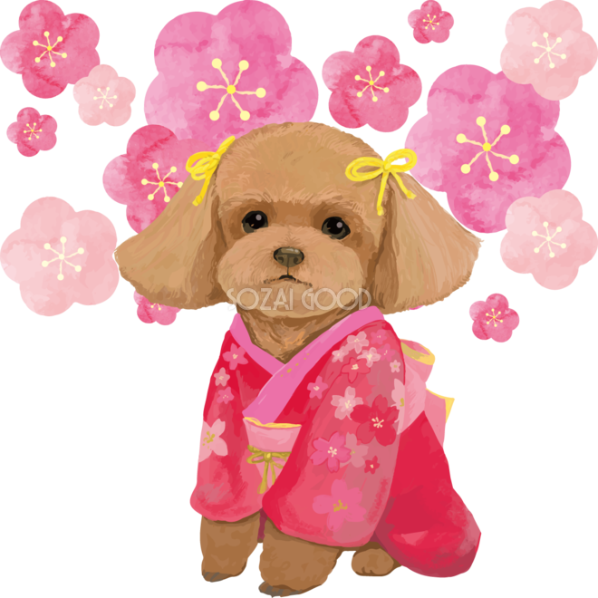 正月に描いた女の子イラスト