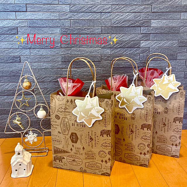 まとめクリスマスプレゼント袋 小 マチ無し100枚×2セット21100均 ラッピング