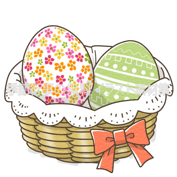 手描きかわいいイースターイラスト無料ベクトル素材