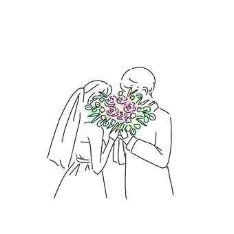 祝福結婚式幸せ花嫁 - ピクトグラムフリーイラスト素材