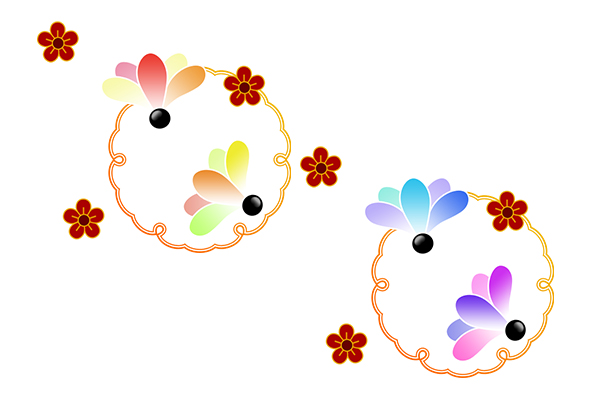 文章入り・なし素材どちらもあり！使いやすい2025年のかわいい年賀状テンプレート！水引と イラストボックス「プレミアム」テンプレート