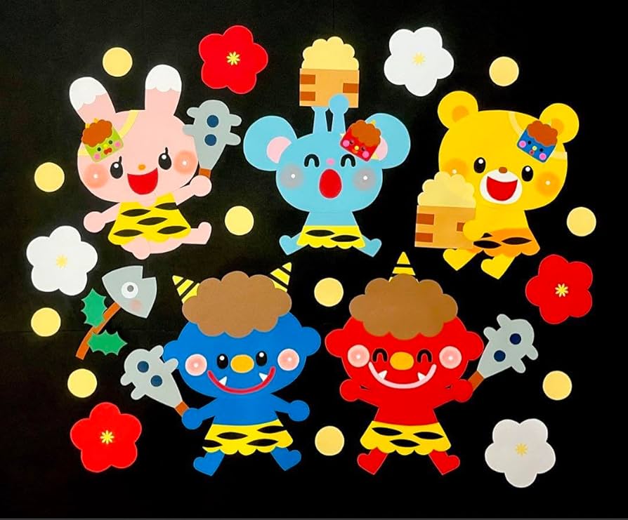 節分 飾り ひいらぎ いわし 豆 鬼 豆まき 玄関 飾り 置物 オニ 豆 赤鬼 鰯 鬼面 枡 イワシ 和紙 ミニ 飾り かわいい 手作り 日本製オブジェ ディスプレイめでたや遊び 鬼と豆和紙の店めでたや楽天市場店