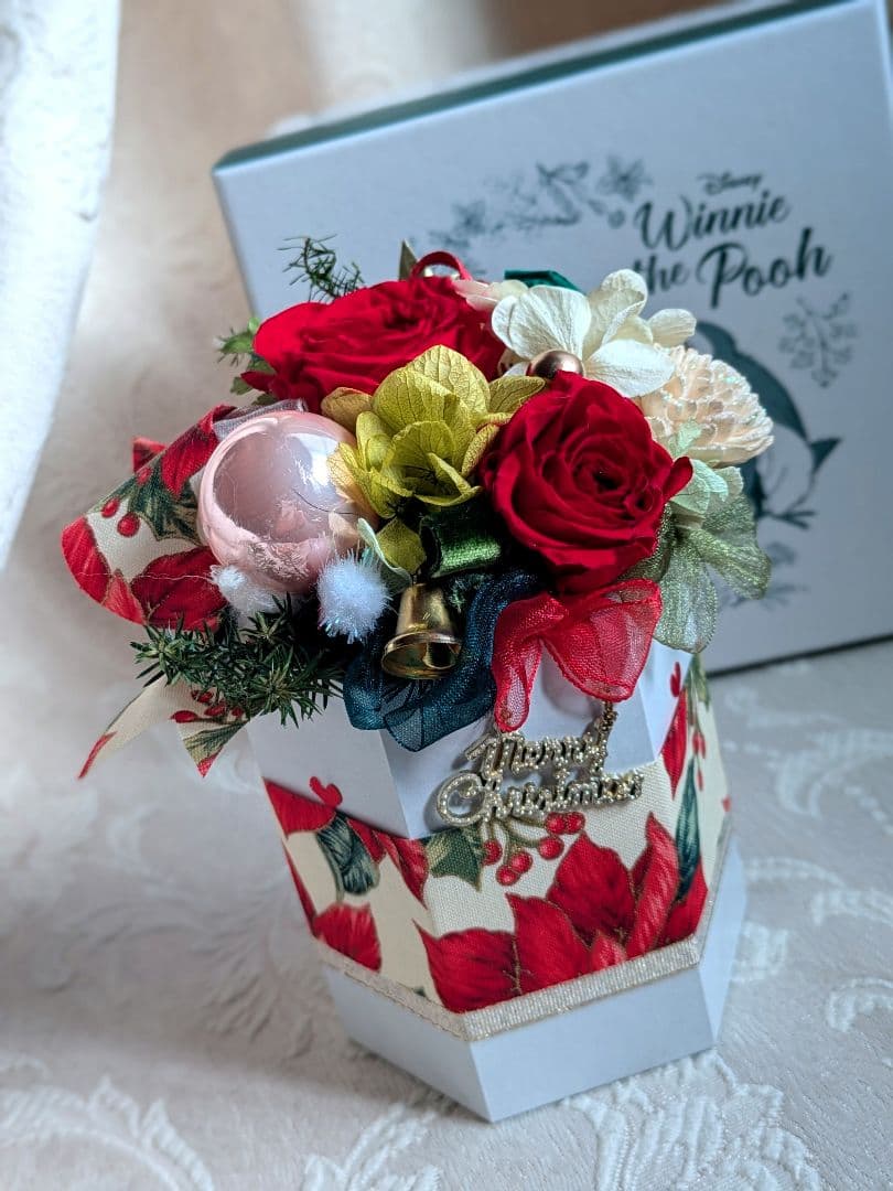 木の器のフラワークリスマスアレンジメント 特別価格Creema限定プリザーブドフラワー RabbitFlower 通販14921050Creema クリーマ