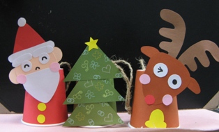 紙コップ工作 ~クリスマス~ サンタ・トナカイ・雪だるまの作り方お針子日和 手芸・ハンドメイドイベント情報