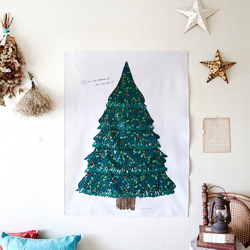 北欧風クリスマスツリータペストリー 壁掛けnunocoto