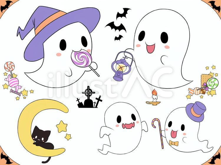 ハロウィン おばけ かわいいイラスト無料イラスト・フリー素材なら「イラストAC」