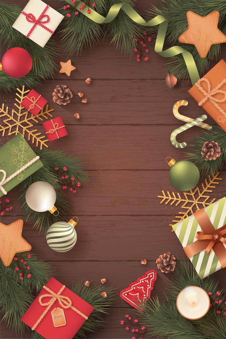 縦茶木目と柊ベルフレームのクリスマス背景ヨコのイラスト素材95761229- PIXTA