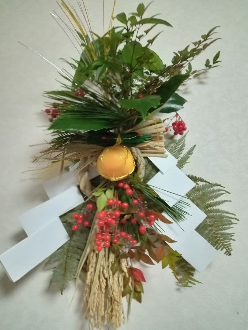 即日配送 天然素材を使用した紅白水引きの稲穂飾り 南天 正月飾り 玄関飾り 五穀豊穣 縁起物 No.017 しめ縄・しめ飾り Sea Lavender通販 15188133Creema クリーマ