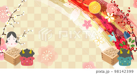 節分背景01_赤 縦型 イラスト - No: 24738294無料イラスト・フリー素材なら「イラストAC」