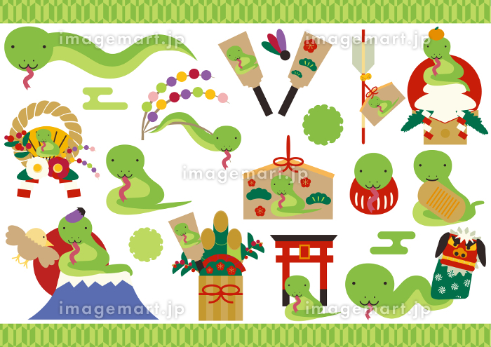 年賀状 パーツ お正月 へび年 2025 セット 保育 壁面 雑貨・その他 twice 通販 18343727Creema クリーマ