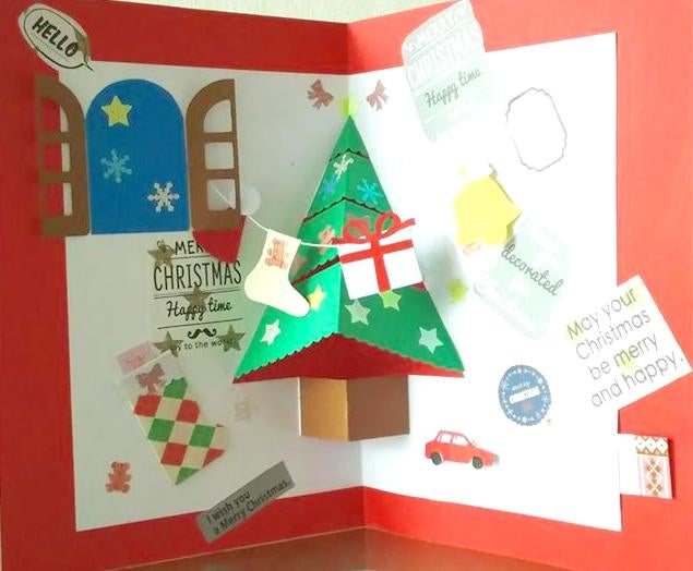 簡単 飛び出すクリスマスカードの作り方How to make Christmas cards easy