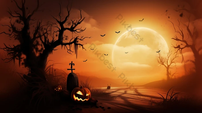 ハロウィン 夜空 風景 背景 - 商用利用可能な写真素材・イラスト素材ならストックフォトの定額制ペイレスイメージズ