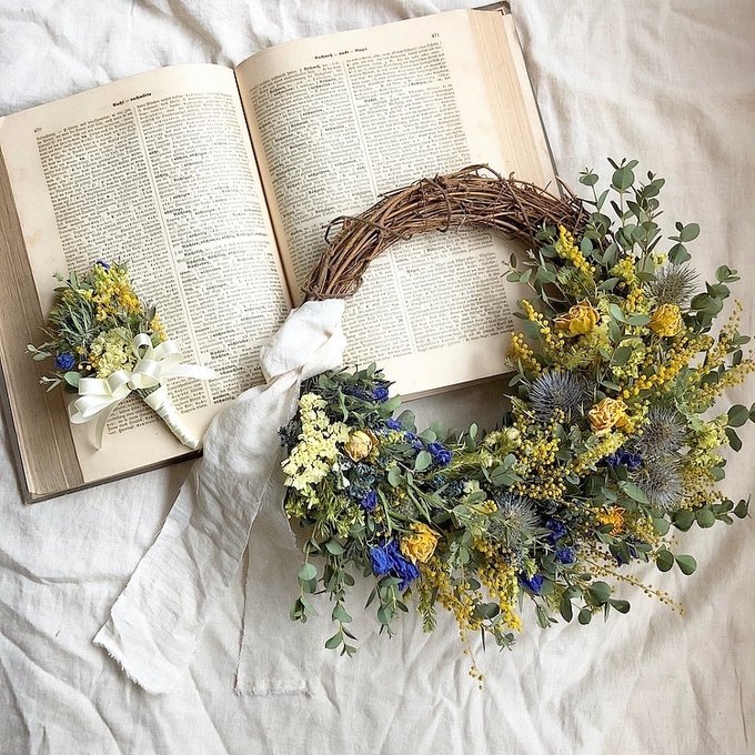 ウェディング リースブーケ