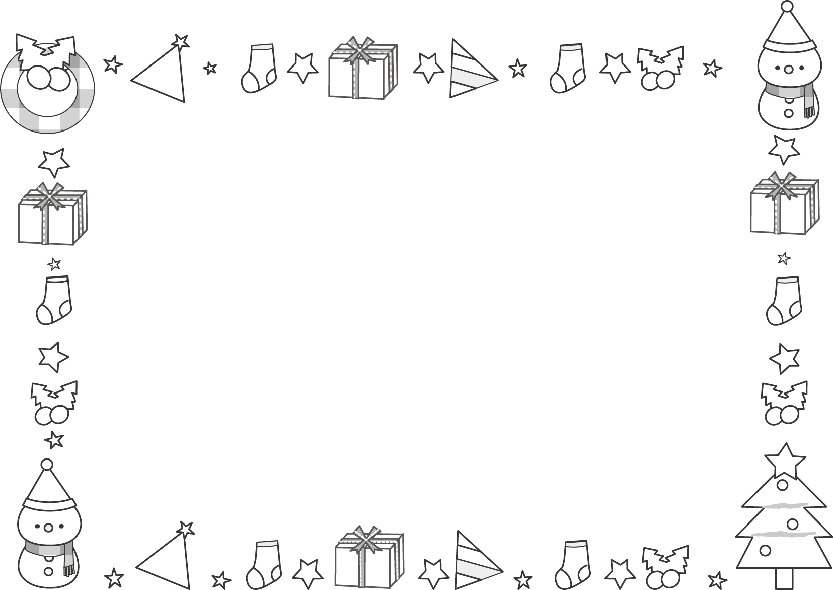 サンタとトナカイの横長フレーム枠イラスト無料フリーイラスト素材集 Frame illust