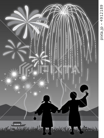 夜空に咲くしだれ柳の写真・画像素材-Snapmart スナップマート