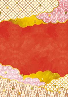 和柄 和風 桜 正月 年賀状 背景 フレーム イラスト 縦位置のイラスト素材83842162- PIXTA