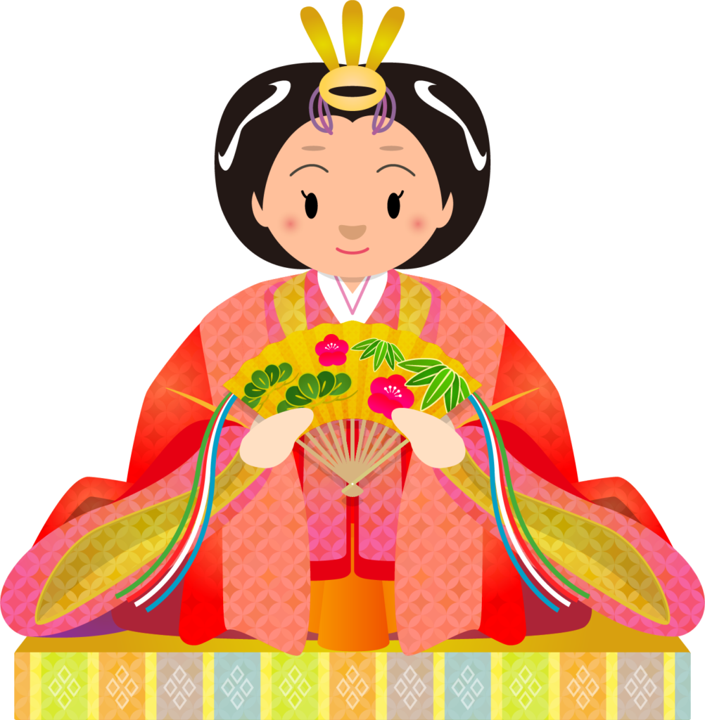 無料イラストひな人形と梅のひな祭りの飾り枠パブリックドメインQ：著作権フリー画像素材集