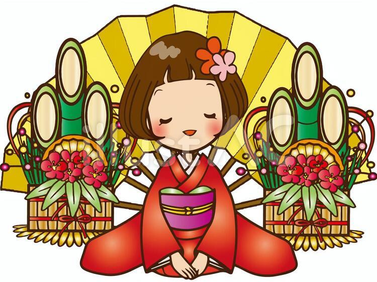 お正月 女の子 イラスト」のアイデア 27 件イラスト, アニメ着物, 正月 イラスト