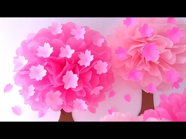 2月3月 折り紙の梅花・桃花と手毬 壁面つるし飾り 音声解説あり How to make origami plum and peach blossomand ball ornaments